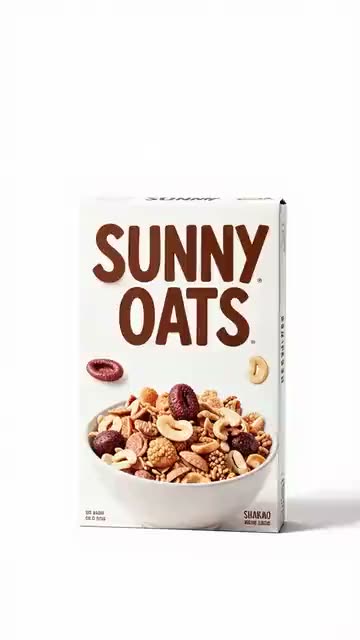 Cereal box on a plain light background